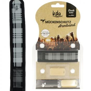 kda Mückenschutzarmband Dark-Edition lose Motive Karo grau